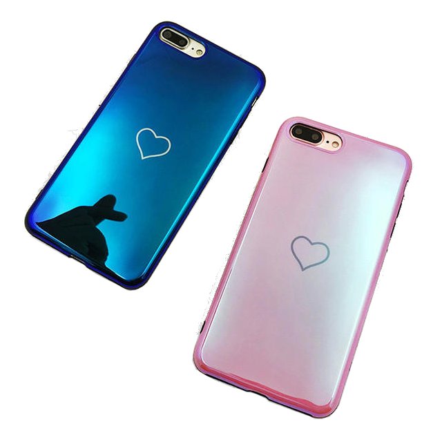 

Blue Ray Лазер Зеркало Love Сердце Soft ТПУ Защитное Чехол для iPhone X/7/8 Plus/6 / 6s Plus