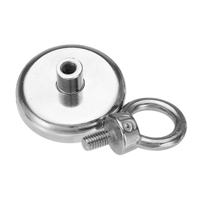 Effetool 42mm 68kg Neodymium Recovery Magnet Metal Detector Eyebolt Circular Ring Magnet