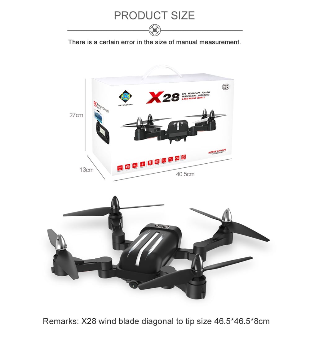 BAYANGTOYS X28 GPS 5G WiFi 1080P FPV Follow Me Foldable Brushless RC Drone Quadcopter RTF - Photo: 12