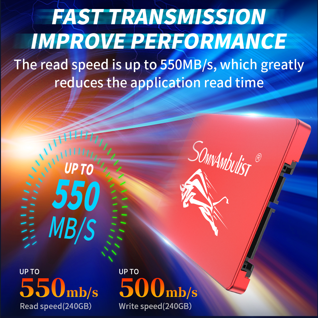 Somnambulist 2.5 inch SATA3.0 Solid State Drive SSD 120GB 240GB 480GB 960GB for Notebook Desktop