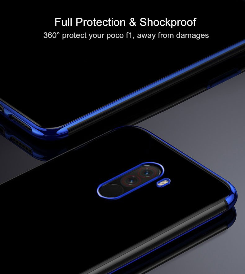 Bakeey™ Color Plating Transparent Soft TPU Back Cover Protective Case for Xiaomi Pocophone F1 Non-original