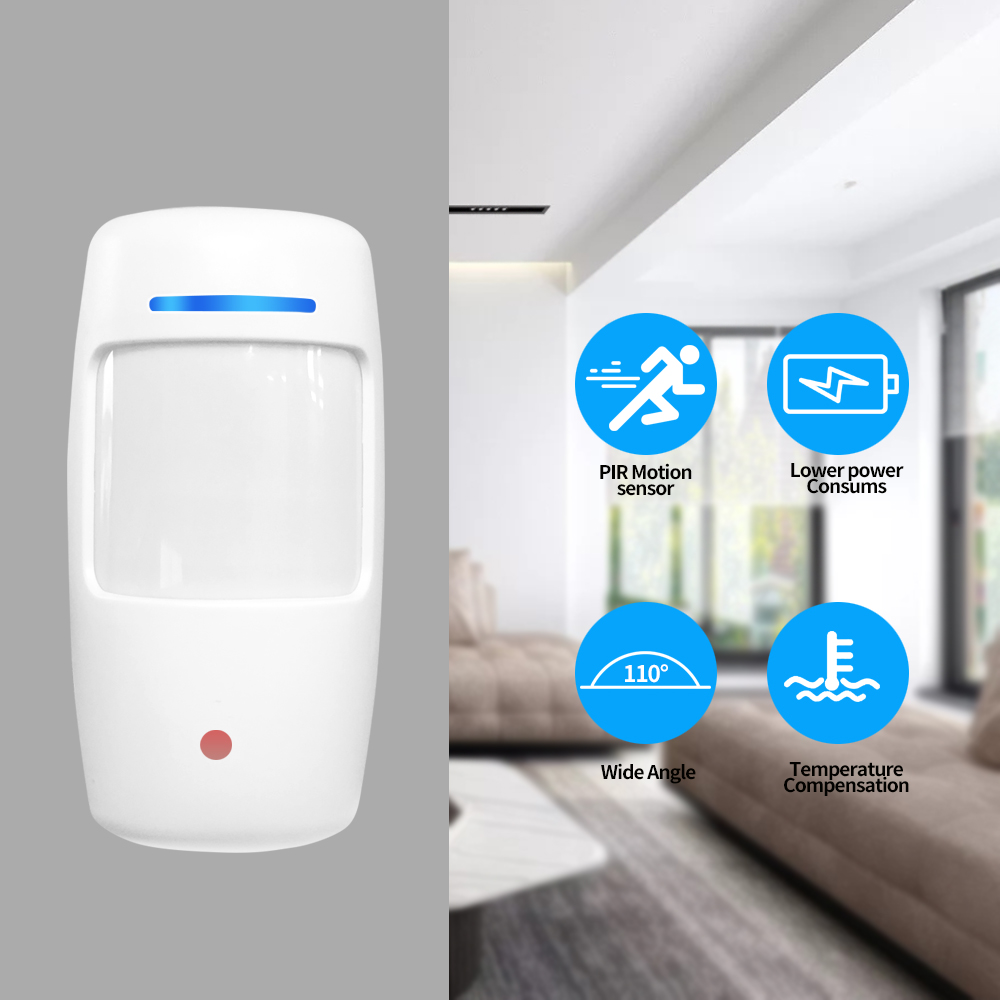 GUUDGO Wireless 433Mhz PIR Motion Sensor Low power consumption 110 Degree Wide Angle for Alarm System