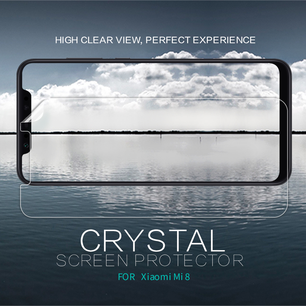 nillkin clear screen protector+lens protector for xiaomi mi 8/ mi 8 pro ...