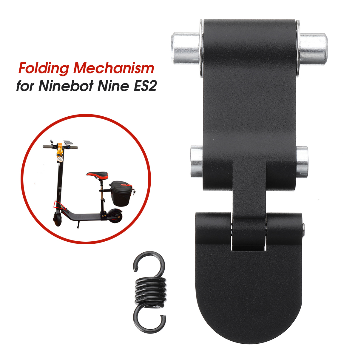 Black Folding Mechanism Repair Replacement For Ninebot Nine ES2 Scooter