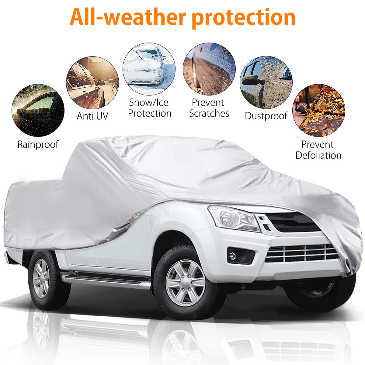 Audew 6 Layers  246'*80'*68' Full Pickup Truck Cover Waterproof Tarp UV Protection Dust Rain Heat Resistant