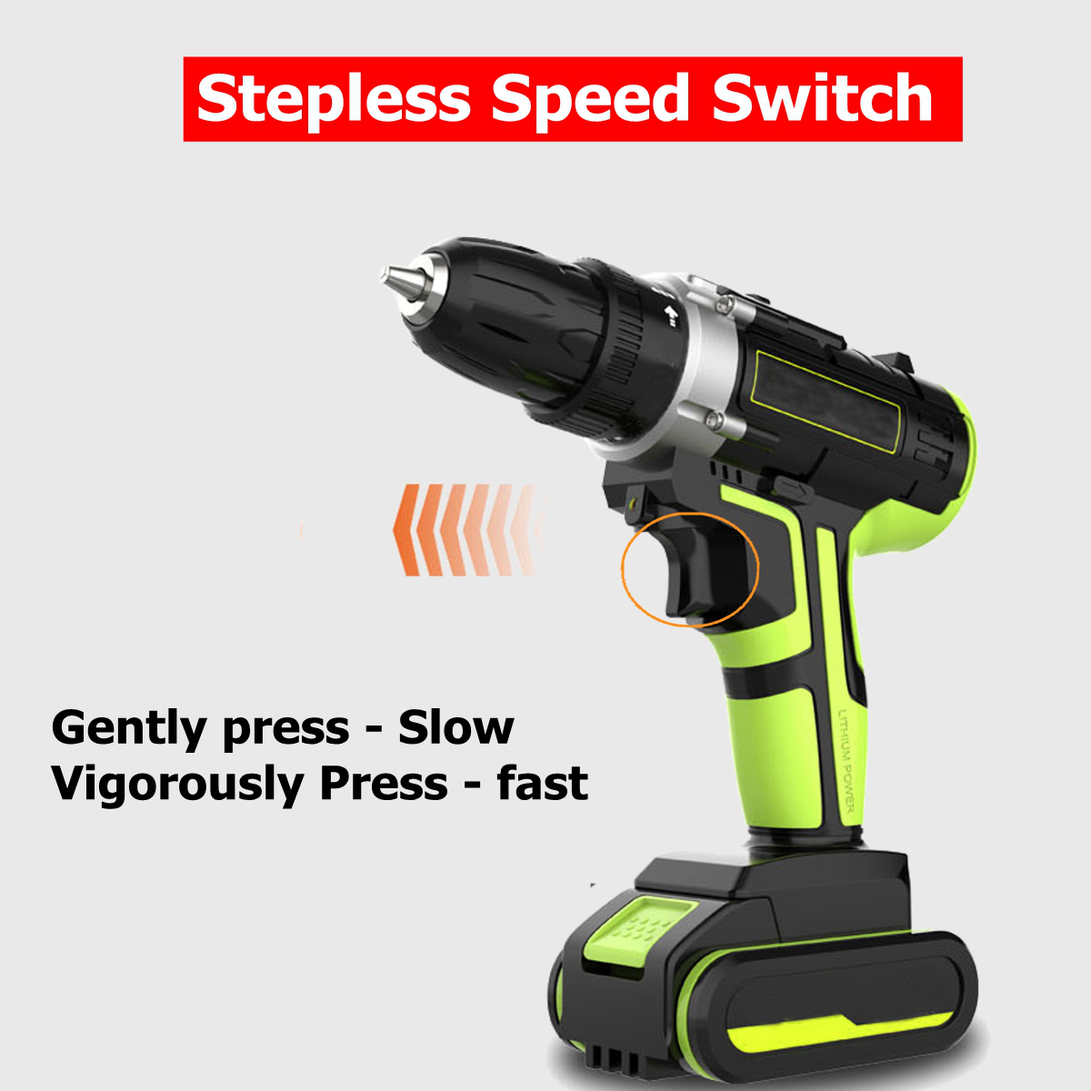 3 In 1 Hammer Drill 48V Cordless Drill Double Speed Power Drills LED lighting 1/2Pcs Large Capacity Battery 50Nm 25+1 Torque Electric Drill