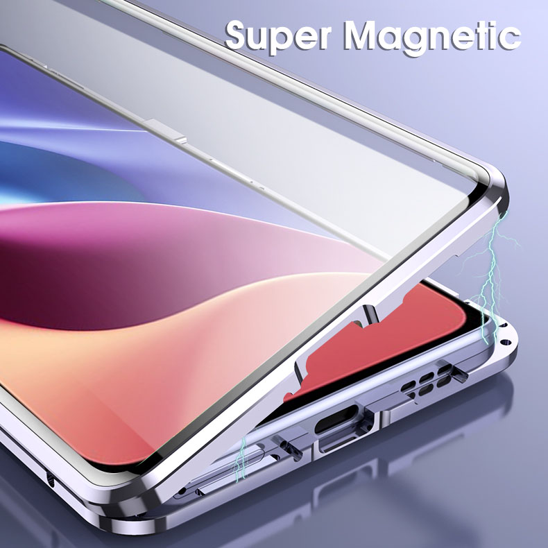 Bakeey for Xiaomi Redmi Note 10 Pro/ Redmi Note 10 Pro Max Case 2 in 1 Magnetic Flip Double-Sided Tempered Glass Metal Full Cover Protective Case Non-Original