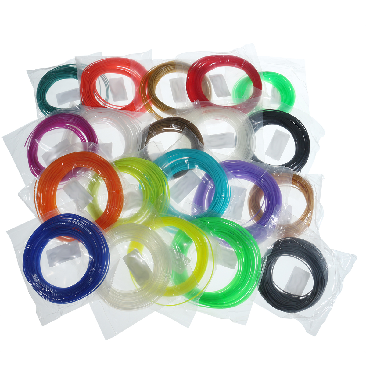 20 Colors/Pack 5/10m Length Per Color PLA 1.75mm Filament for 3D Printing Pen 0.4mm Nozzle 9