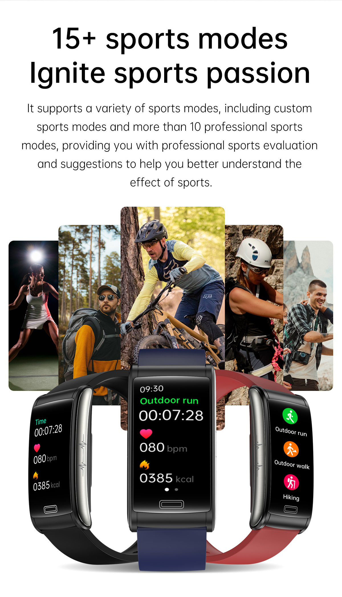 E600 1.47 inch HD Screen ECG Monitor Heart Rate Blood Pressure SpO2 Monitor Fitness Tracker 160mAh Battery BT5.1 IP68 Waterproof Smart Watch