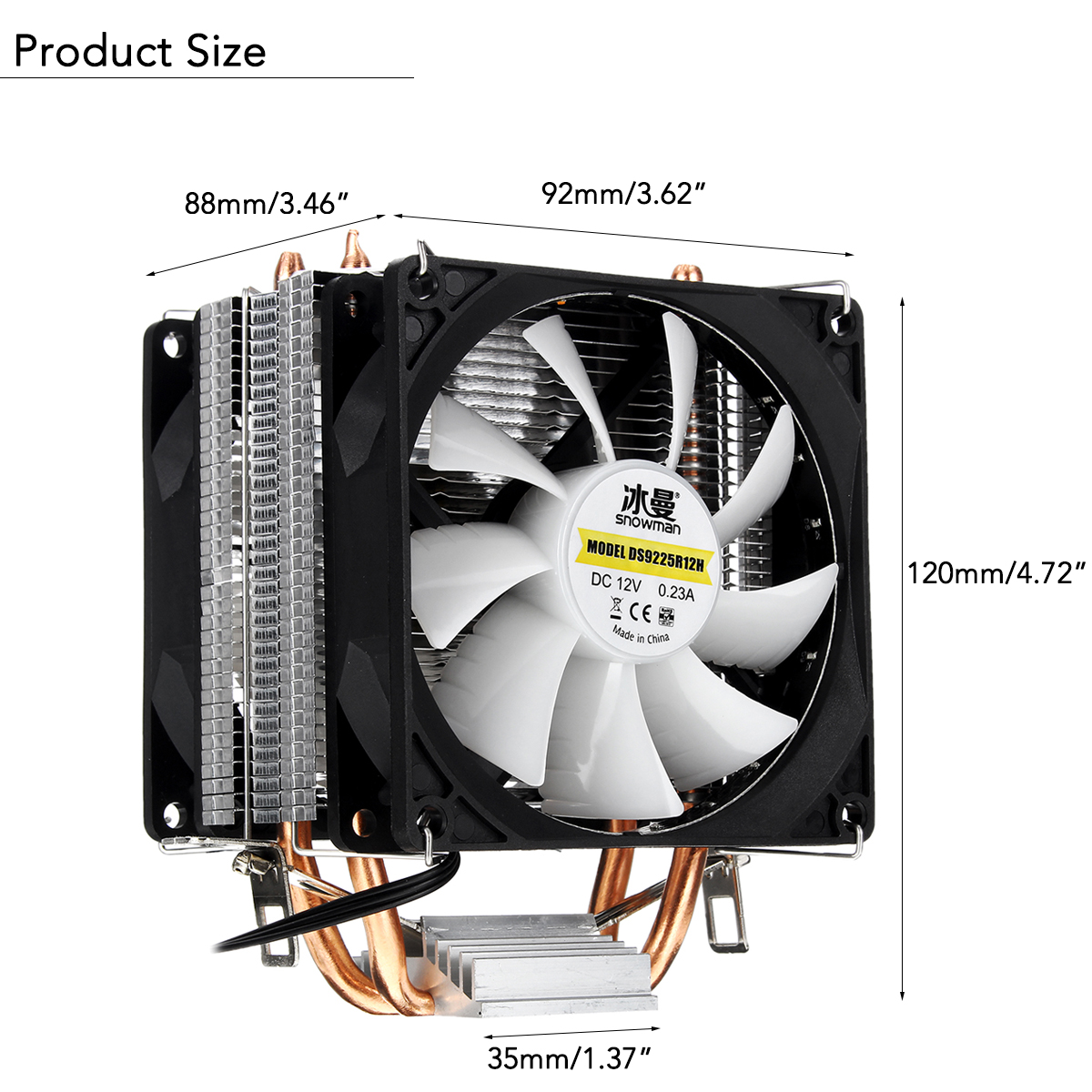 DC 12V 3Pin Colorful Backlight 90mm CPU Cooling Fan PC Heatsink Cooler for Intel/AMD For PC Computer Case 15