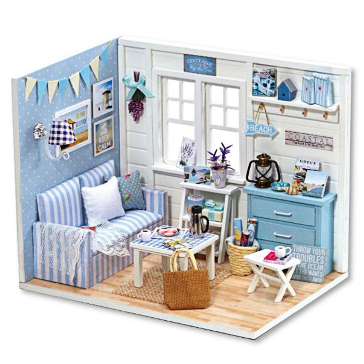 

DIY Handcraft Miniature Doll House Kit My Little Boys Dollhouse Living Room