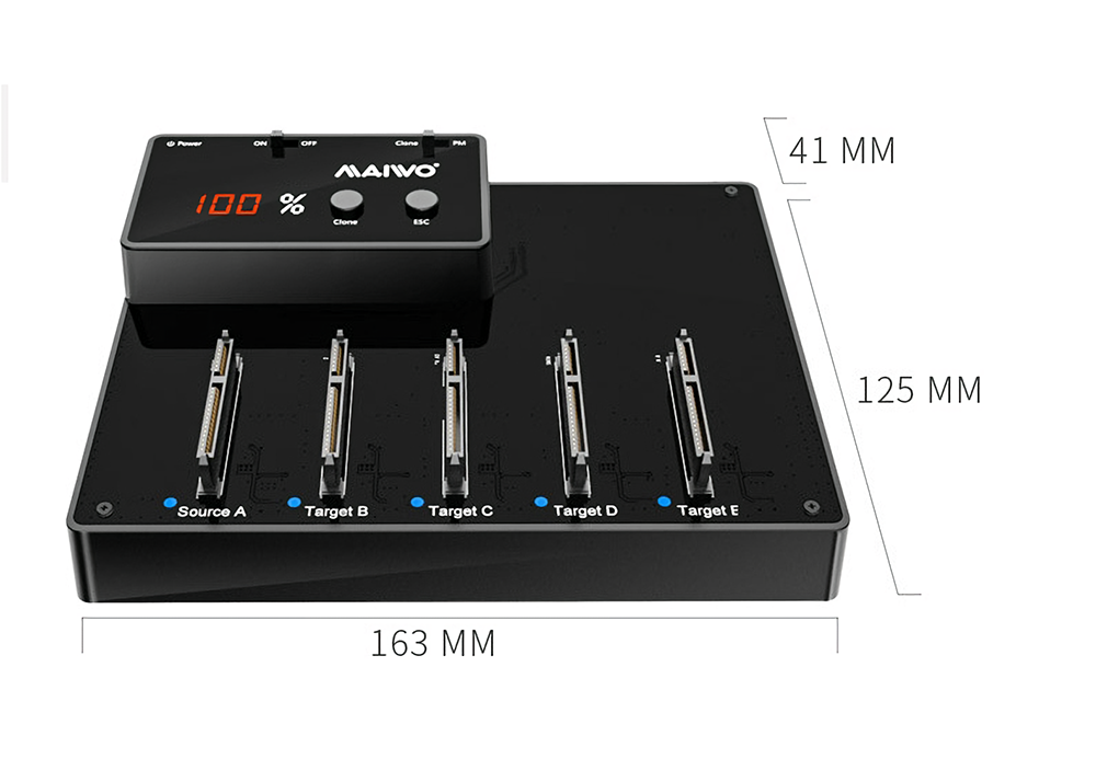 MAIWO K3015SATA 5 Bay 2.5'' SATA Docking Station USB3.0 Hard Drive Enclosure Offline Clone HDD SSD Duplicator