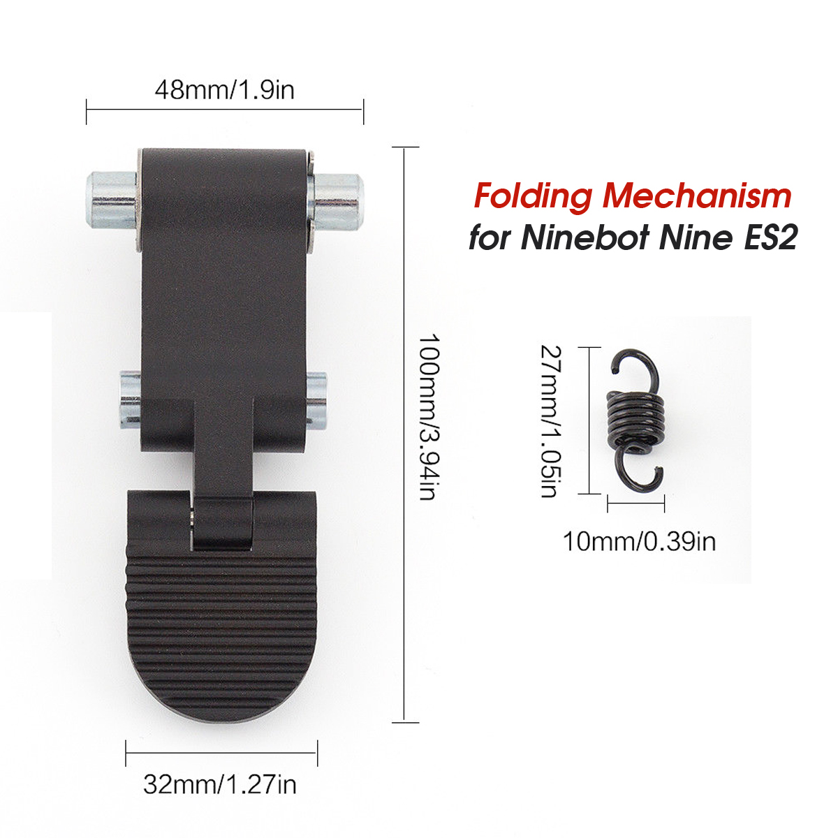 Black Folding Mechanism Repair Replacement For Ninebot Nine ES2 Scooter