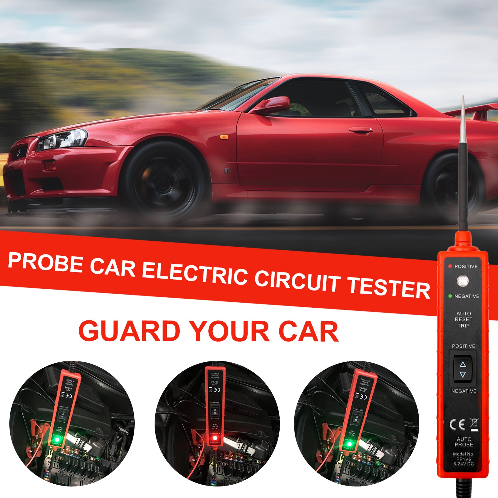 6-24V Probe Car Circuit Tester Car Tester Electrical System Diagnostic Cable Table