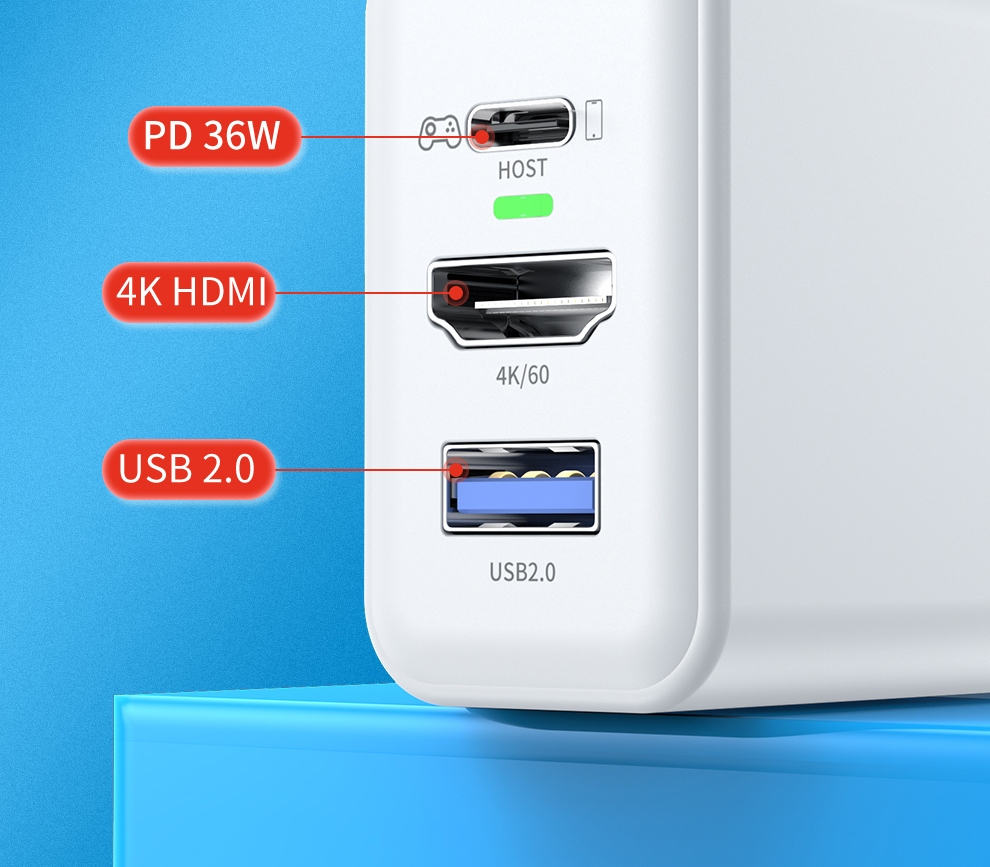 Unnlink 36W PD Fast Charger Docking Station USB Type C to 4K60Hz HDMI USB 2.0 Adapter for iPhone 14 13 12 8 Xiaomi Phone Switch