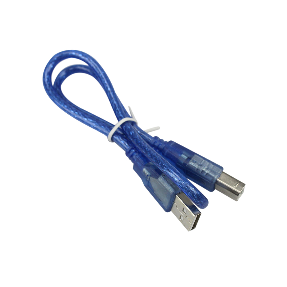 5pcs 30CM Blue USB 2.0 Type A Male to Type B Male Power Data Transmission Cable For Arduino UNO R3 MEGA 2560 10