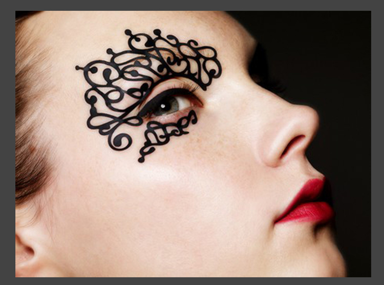 Halloween Squishy Eye Liner Sticker Lace Fretwork Papercut Face Tattoo Temporary Costume Party 