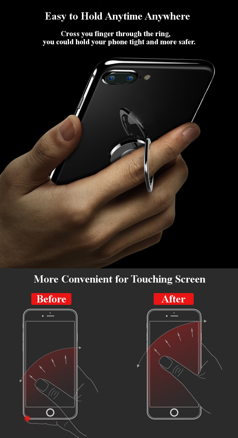 Baseus Universal 360° Adjustable Collapsible Desktop Bracket Ring Holder for iPhone for Samsung