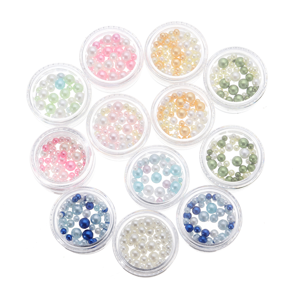 12PCS/Set Handmade Slime DIY Material Colorful Beads Fruit Slice Soft Ceramic Granules Pearl Powder