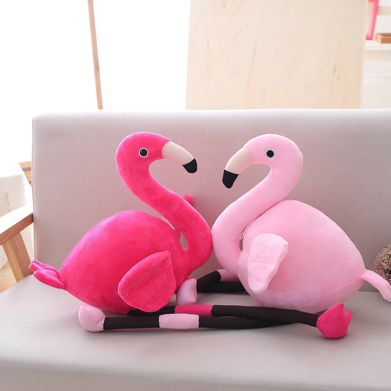 

Light Pink/Red Flamingo Bird Plush Regular Stuffed Animal Collection Soft Doll Toy with Heart
