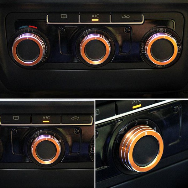 3pcs/Set Cars Alu Decorative Knob Ring Air Conditioning Knob Ring for New Sagitar 2012-2014 Golf 6
