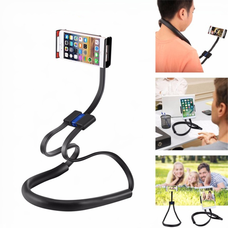 

Haweel 4 in 1 Neck Hanging Waist Stand Selfie Stick 360 Degree Rotation Lazy Holder for Cell Phone