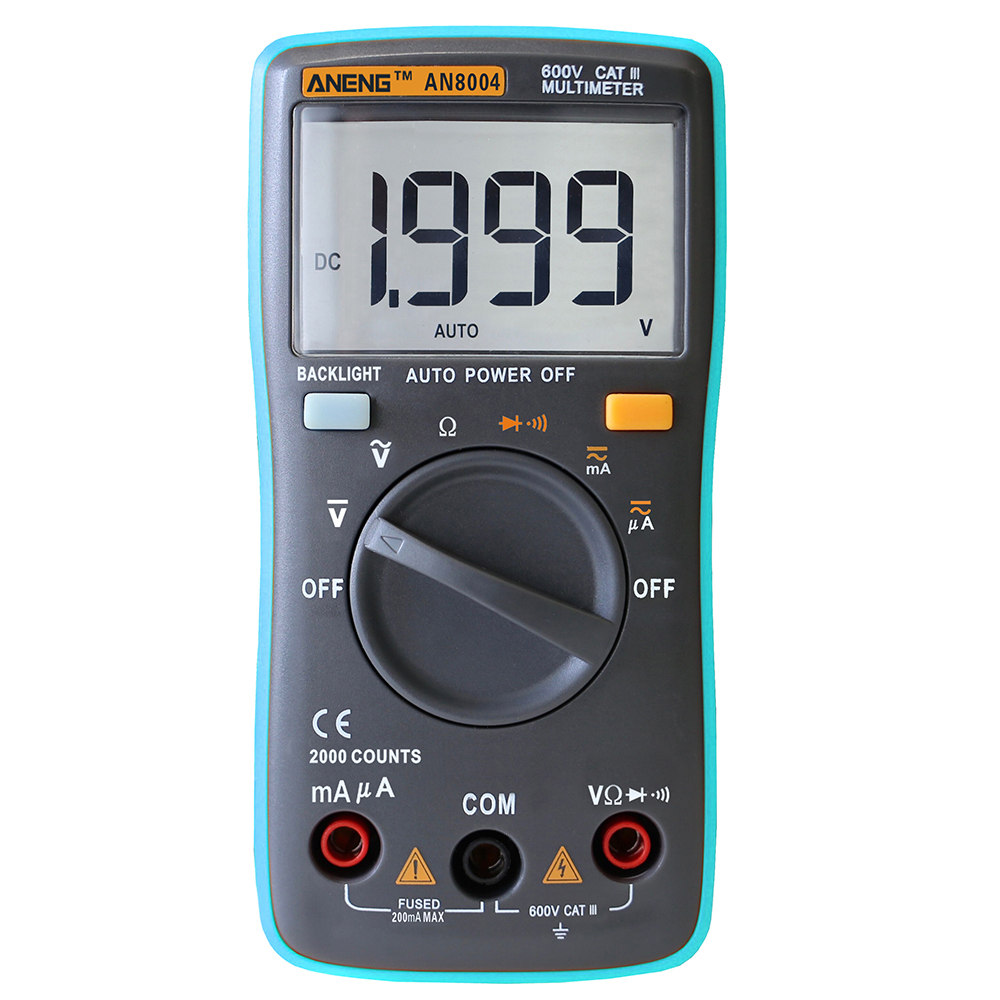 

ANENG AN8004 Digital 2000 Counts Auto Range Multimeter Backlight AC/DC Ammeter Voltmeter Ohm Meter
