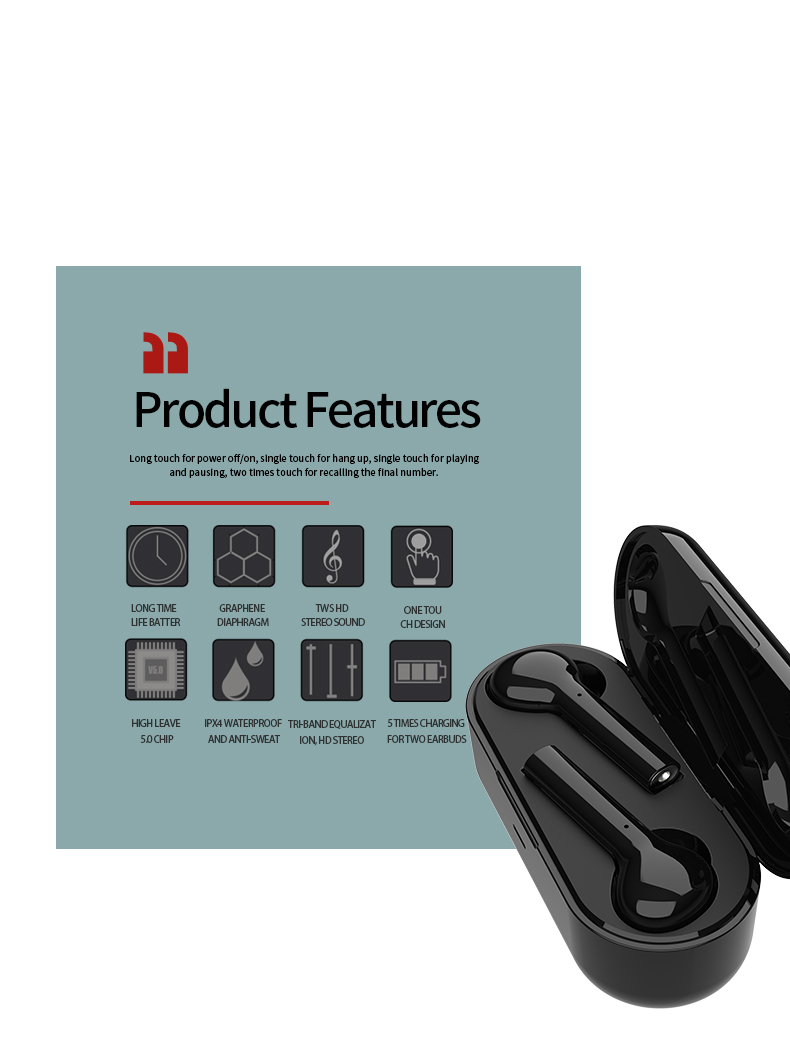 JS-18 Wireless Bluetooth V5.0 Freebud TWS HIFI Earphone Bass With Charging Box For Huawei Mate20 Pro 21