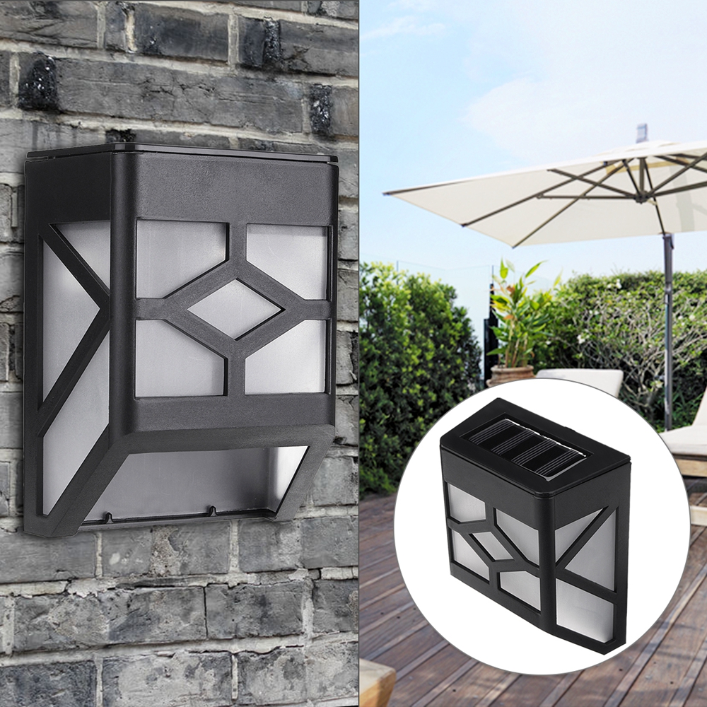 

Outdoor Solar Powered LED Wall Mount Light Garden Path Landscape Fence Yard Lamp