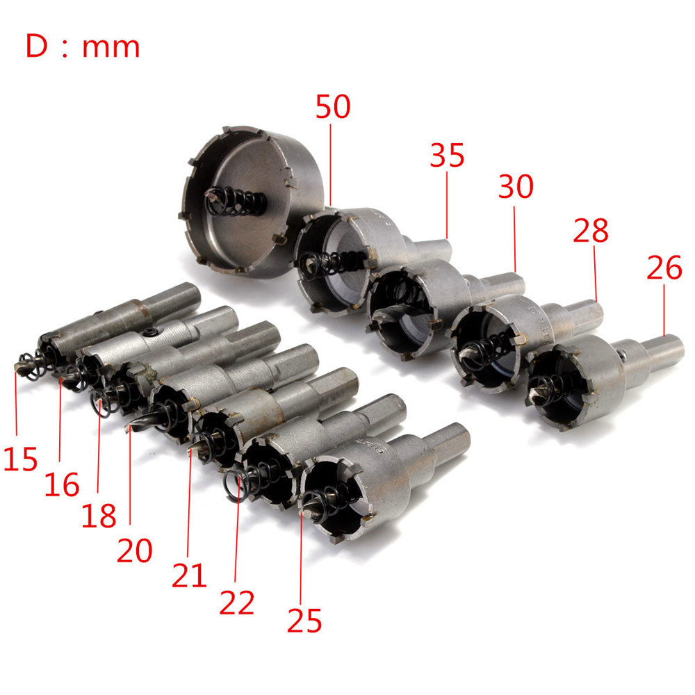 12pcs 15mm-50mm Hole Saw Cutters Kit Drill Bit Set