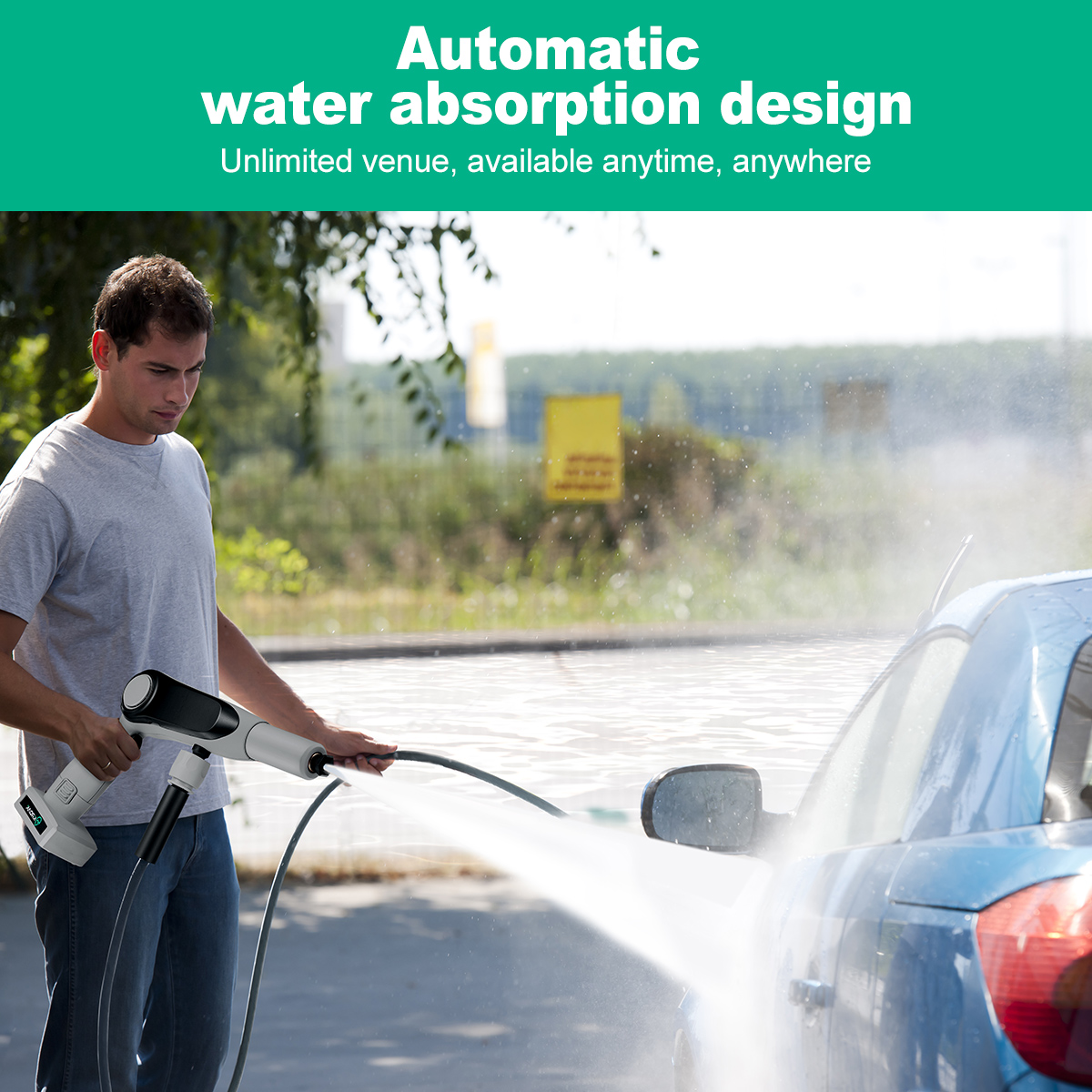 KROAK 500W 50Bar 12000mAh Cordless High Pressure Spray Water Pump Cleaning Portable Car Washer