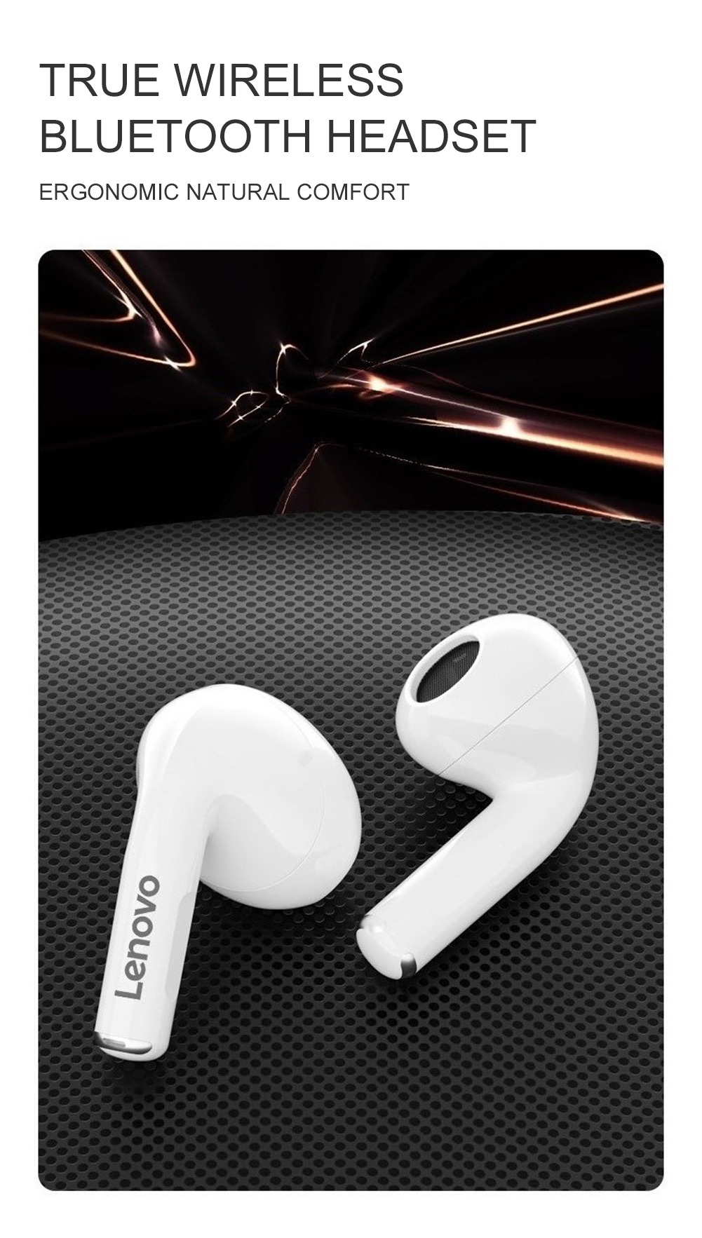 Lenovo LP80 Pro TWS bluetooth V5.3 Earphone Super Low Latency HiFi Stereo 180mAh Battery Touch Control Gaming Headset