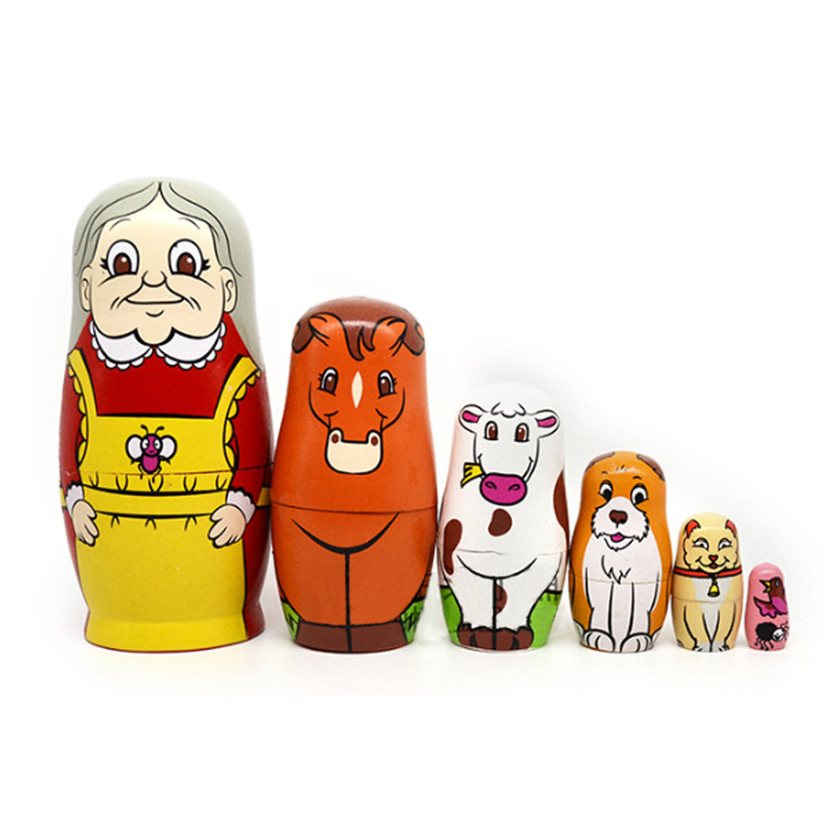 

6Pcs/Set Nesting Dolls Baby Toy Gift Wooden Matryoshka Russian Dolls Hand Painted Home Decorations