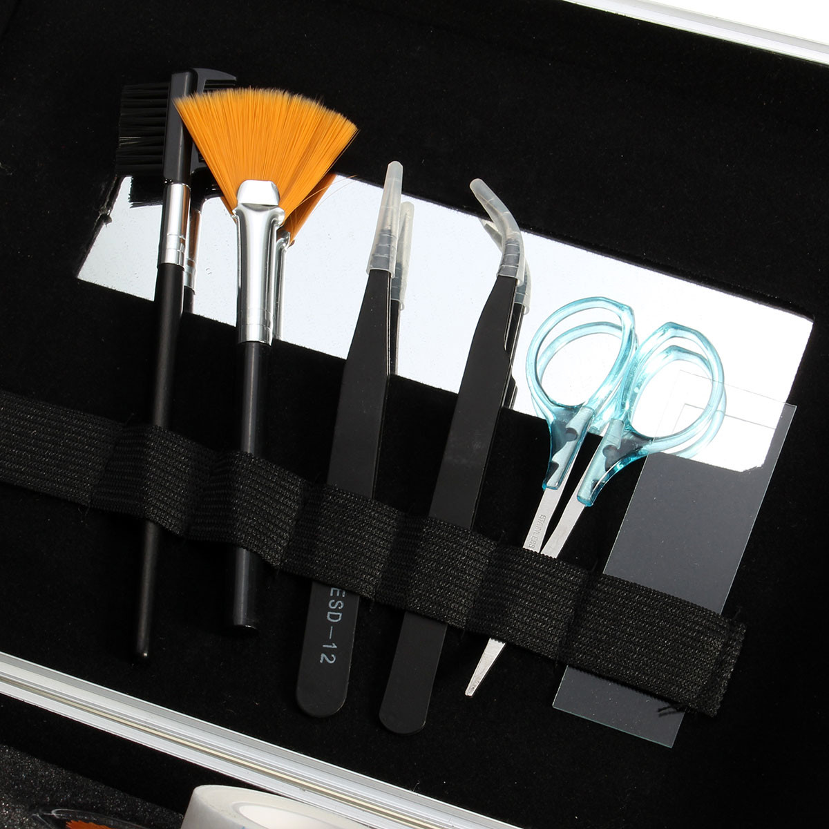 Professional False Eye Lash Eyelash Extension Glue Brush Set With Case