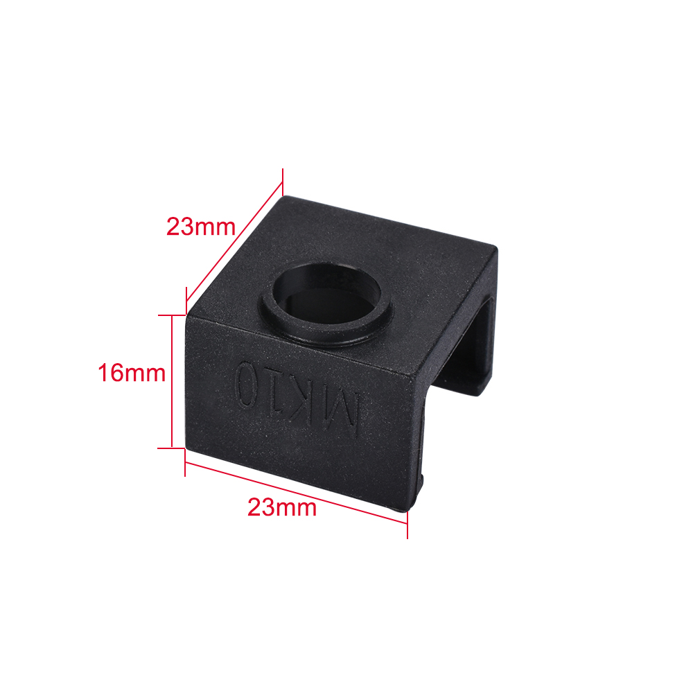 MK10 Black Silicone Protective Case for Aluminum Heating Block 3D Printer Part