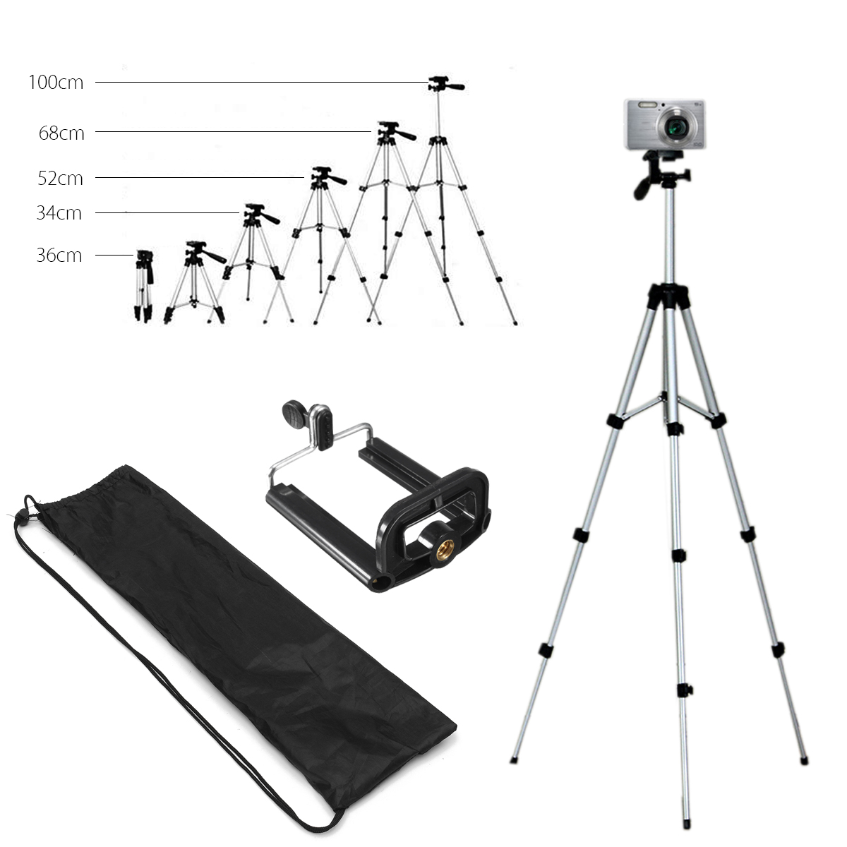 Bakeey Professional Camera Adjustable Tripod Stand Holder Live Selfie Stick for iPhone 8 Plus X S8 S9