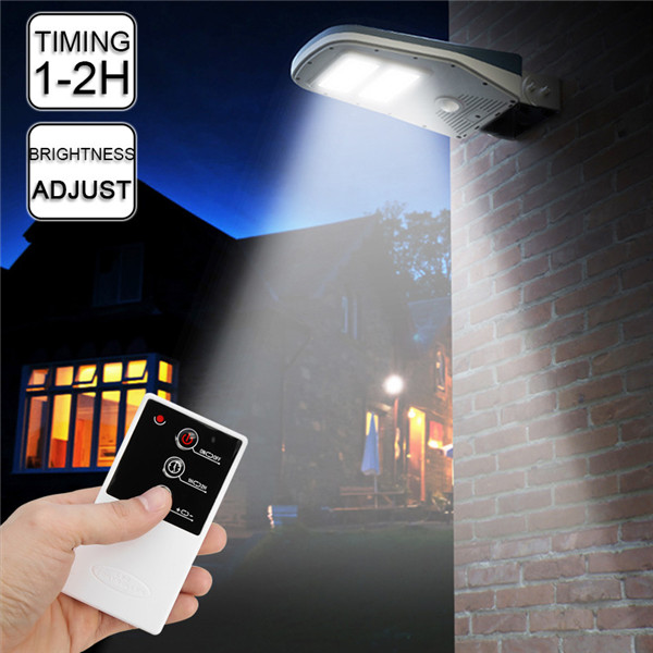 Solar Powered  PIR Motion Sensor 30LED Street Light Waterproof Outdoor Wall Lamp with Remote