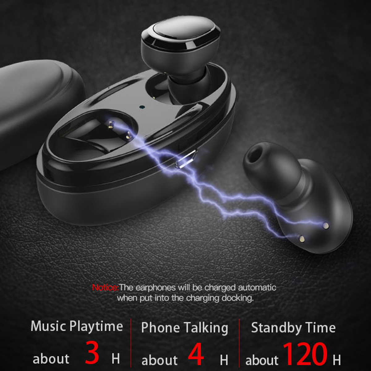 [Truly Wireless] Invisible Bluetooth Earphone Stereo Bass Sound Noise Cancelling Headset With HD Mic 16
