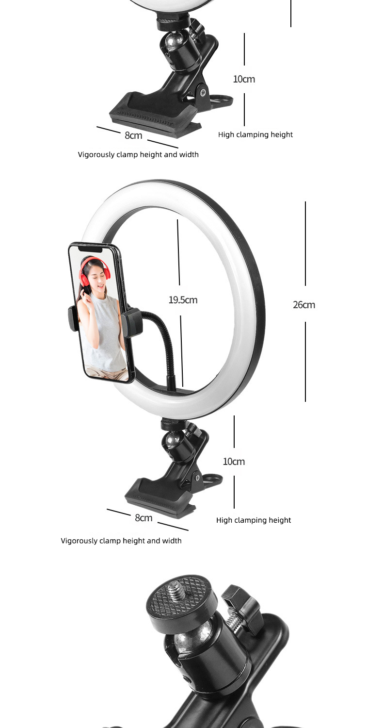 Bakeey Fill Light 10 Inch LED Ring Light Selfie Lighting Beauty Desktop Phone Holder for Live Broadcast