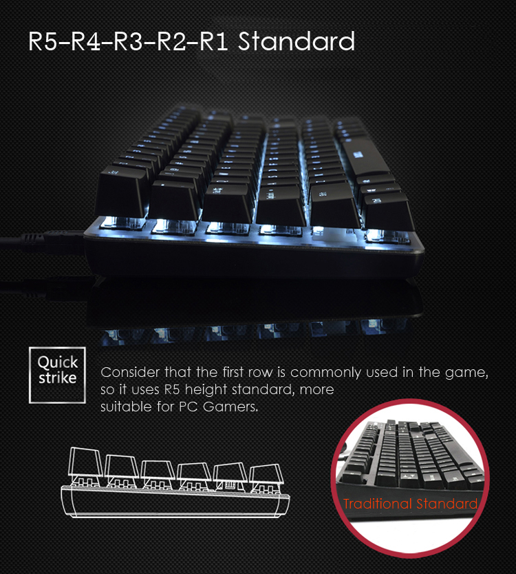 AJazz AK33 82 Keys RGB Backlit Detachable USB Wired Mechanical Gaming Keyboard 39