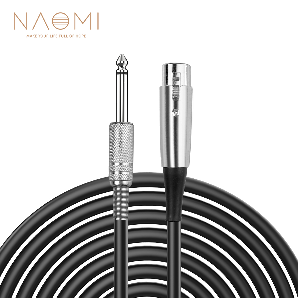 NAOMI 6.35mm 1/4 inch Male TS Jack To XLR 3 Pin Plug Audio Cable Mic Adapter Cord For Microphone Speaker Amplifier