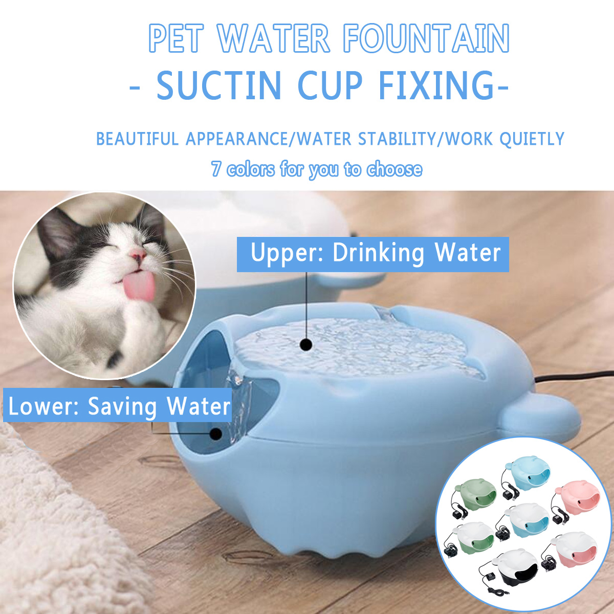 Automatic Small Pet Cat Dog Water Source Fountain Dispenser Drinking Cup Bowl