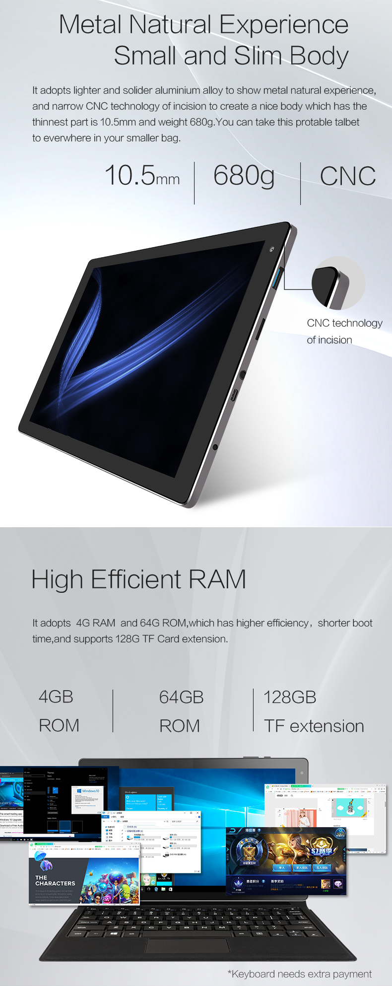 Jumper Ezpad 7 Intel Atom X5 Z8350 Quad Core 4G RAM 64G 10.1 Inch Win10 Tablet PC 55