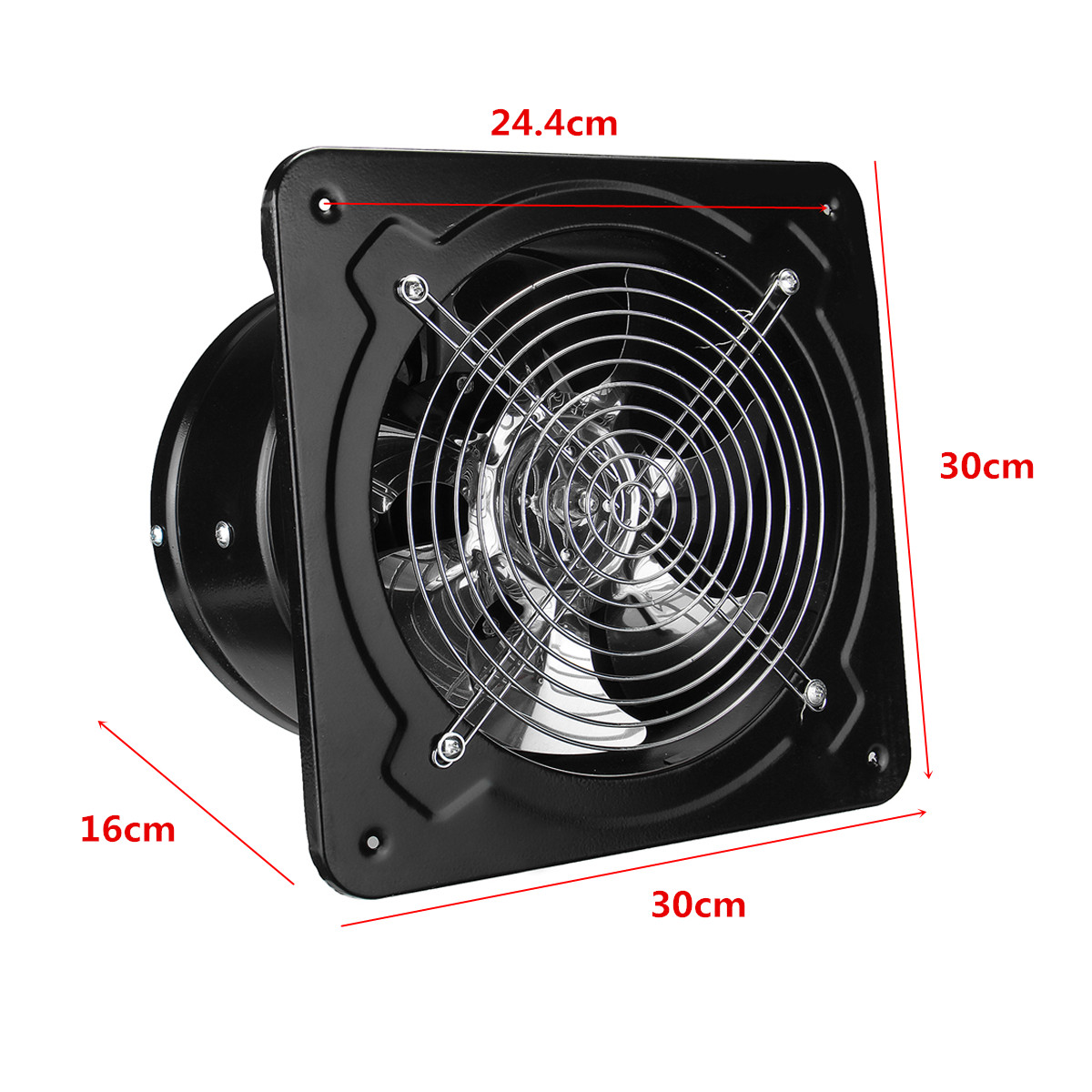 16" Industrial Ventilation Extractor Air Blower Fan Square Axial Exhaust Blower 