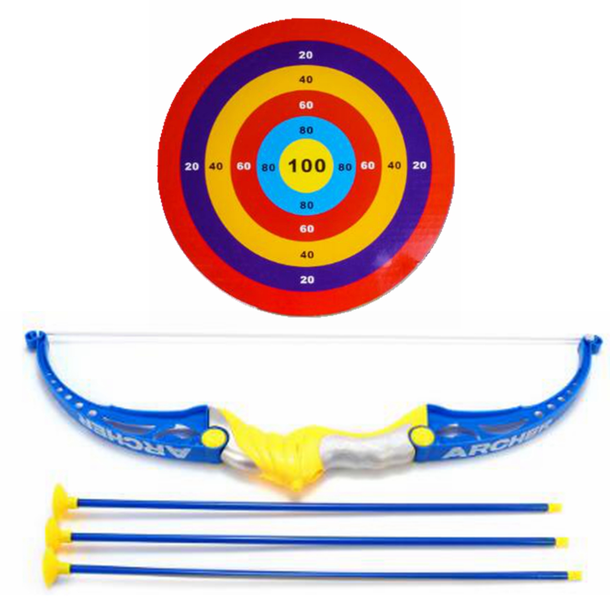 

Kids Toy Bow & Arrow Archery Target Aiming Shooting Set Outdoor Garden Fun Game