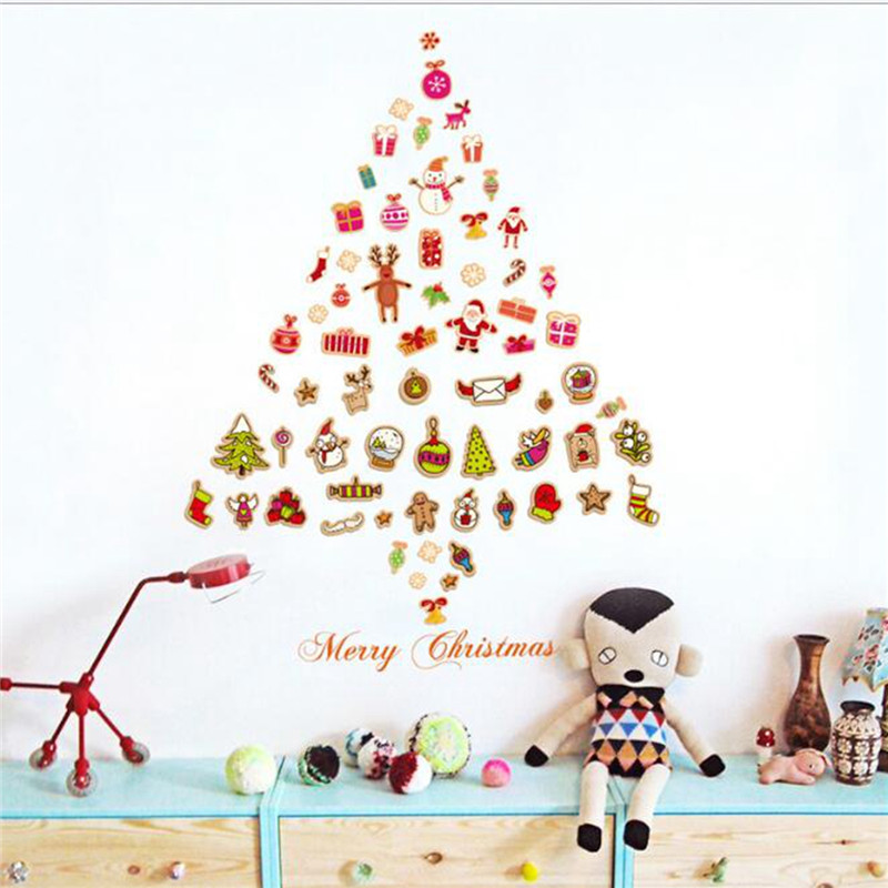 Christmas Party Home Decoration Multiple Element Merry Christmas Window Stickers Kids Children Gift