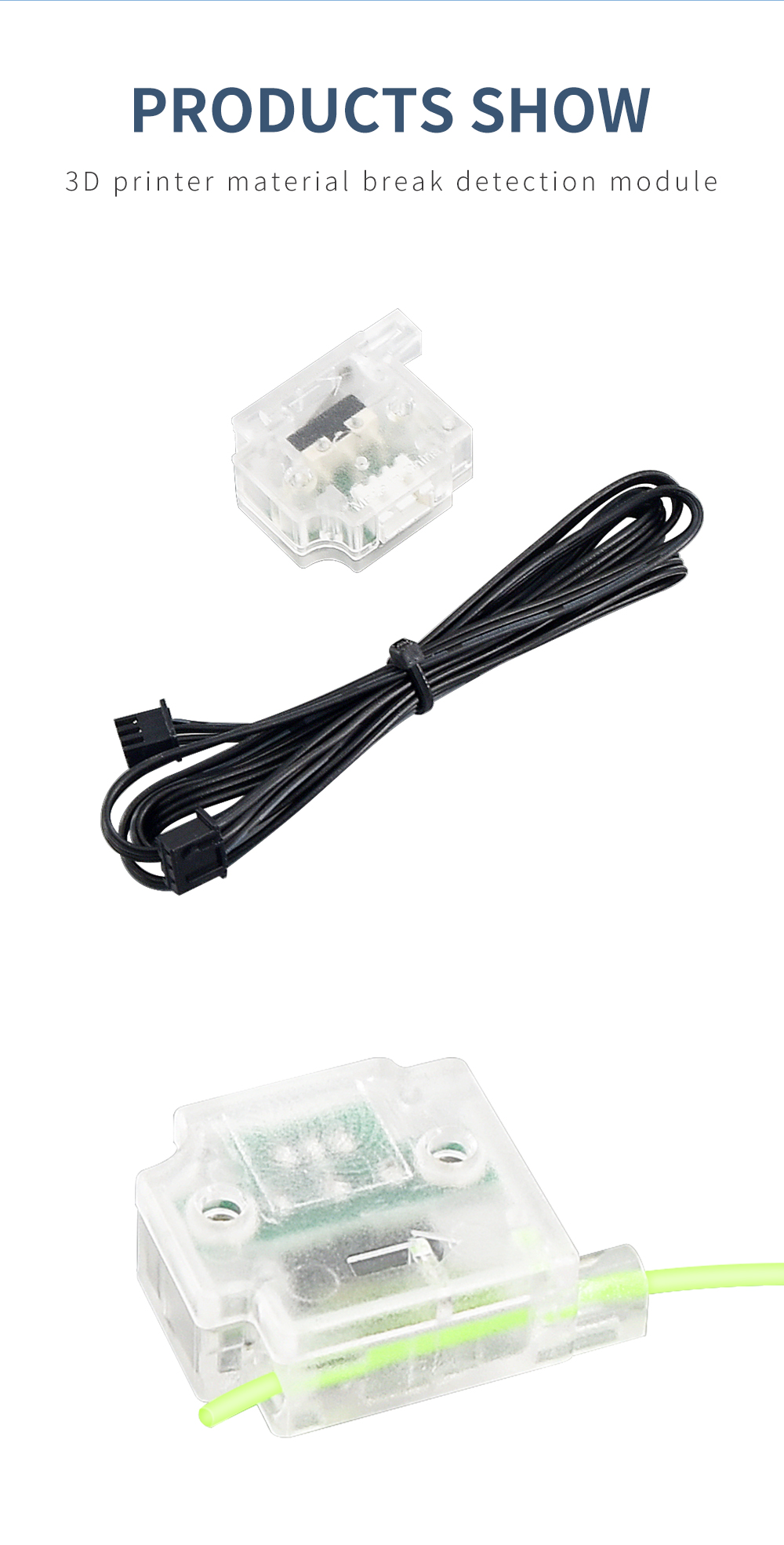 TWO TREES® Filament Break Detection Module With 1M Cable Run-out Sensor Material Runout Detector For Ender 3 CR10 3D Printer