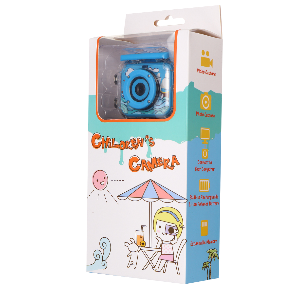 Ourlife AT-G20B 1080P HD Mini Children Digital Waterproof Camera Anti-Fall Kid Sports Camera