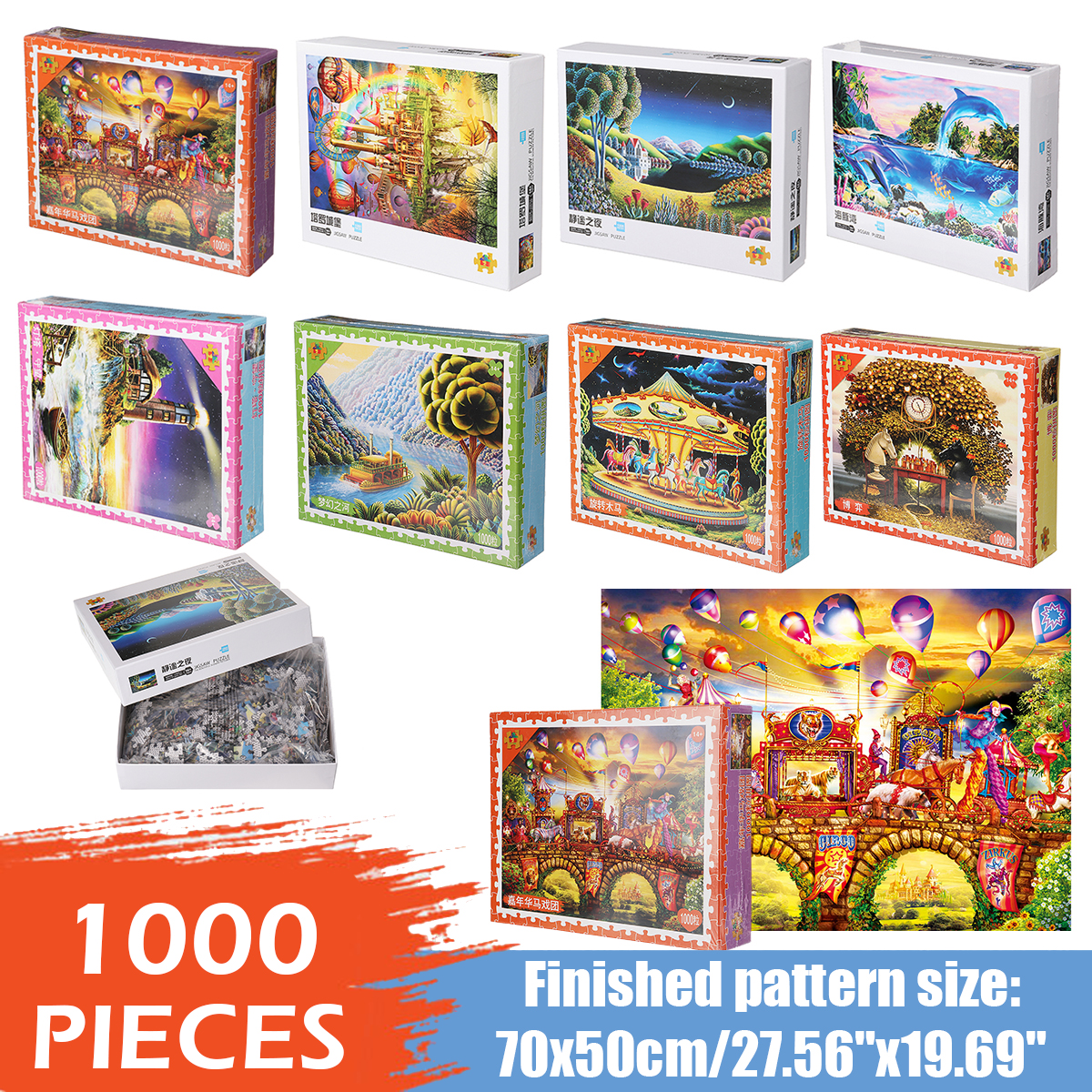 1000 Pieces Jigsaw Puzzle Toy For Adults Children Kids Games Educational Toys
