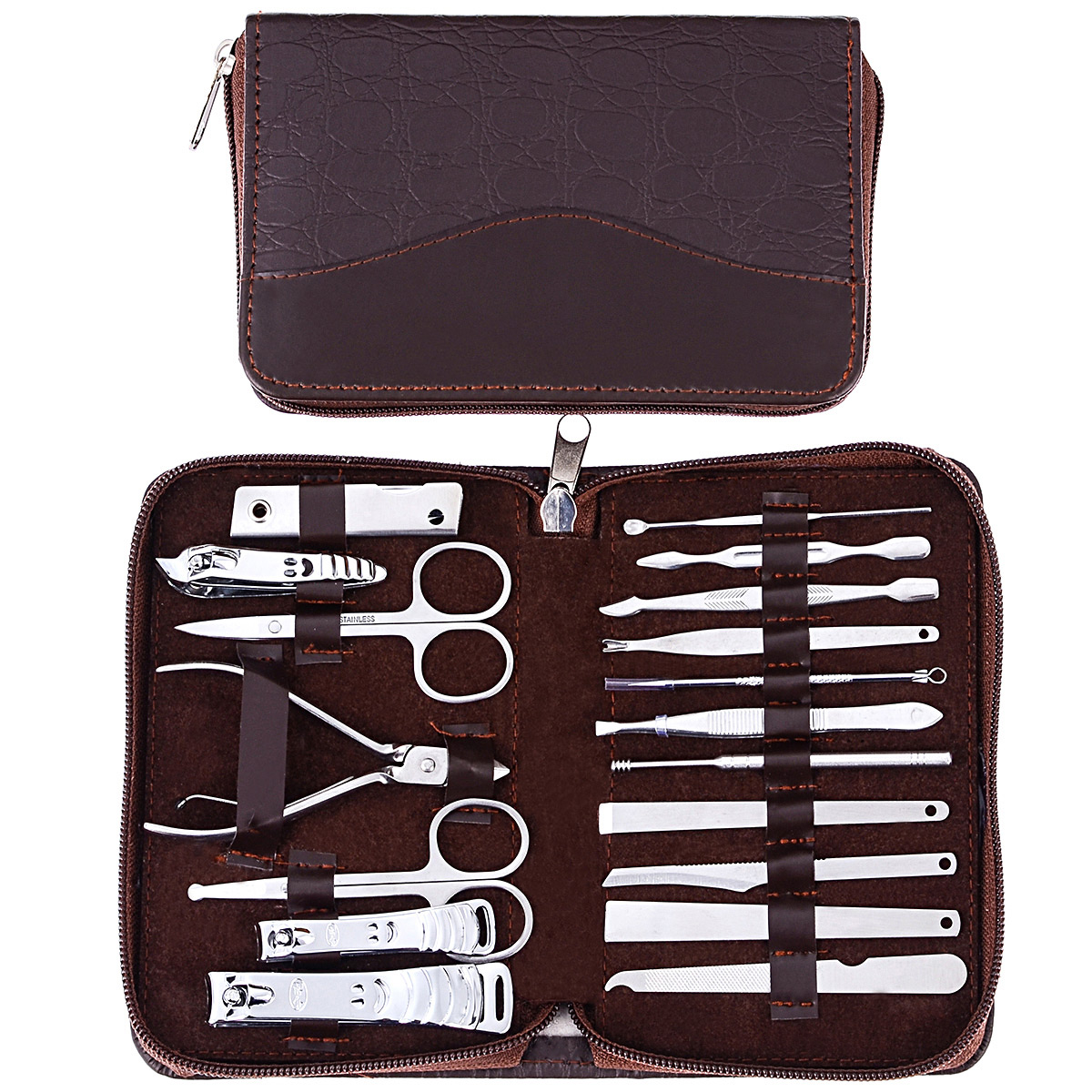 YFM® 18pcs Unhas Clipper Set Manicure Pedicure Kit de ferramentas